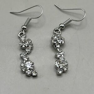 Holiday Sparkle Silver Crystal Dangle Earrings-Gift Ready Treasure